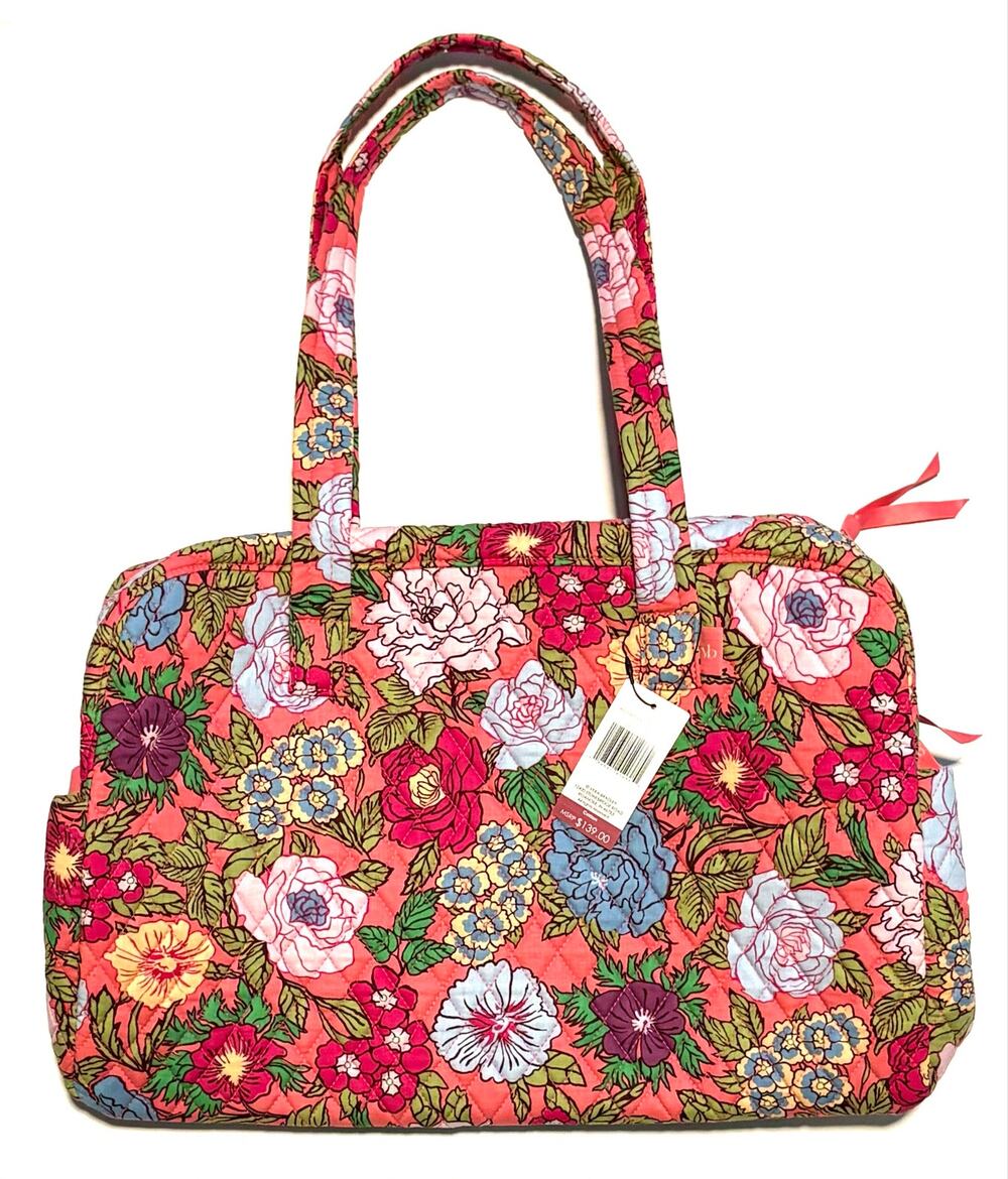 Vera Bradley Vibrant Gardenias Weekender Travel Bag Pink Multicolor Quilted Tote